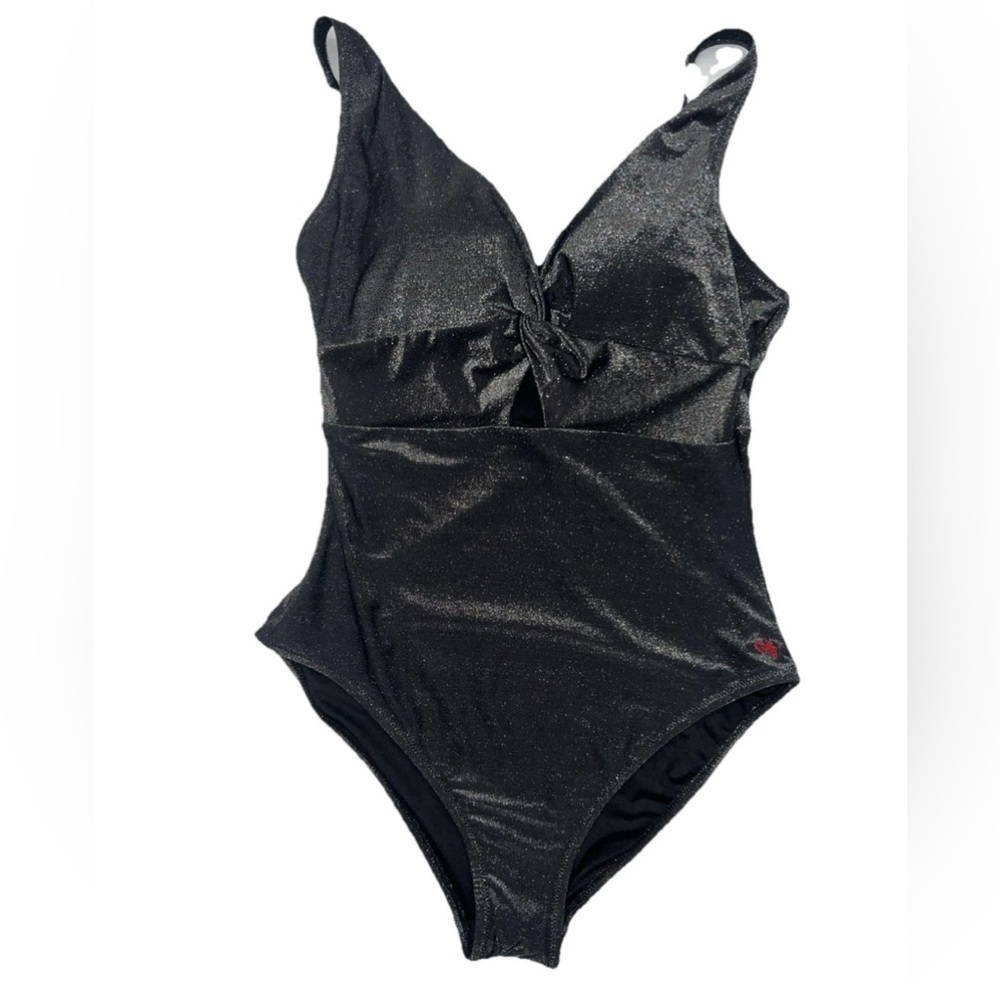 NWT Robert Graham Black Shimmer One Piece Swimsuit Size 10